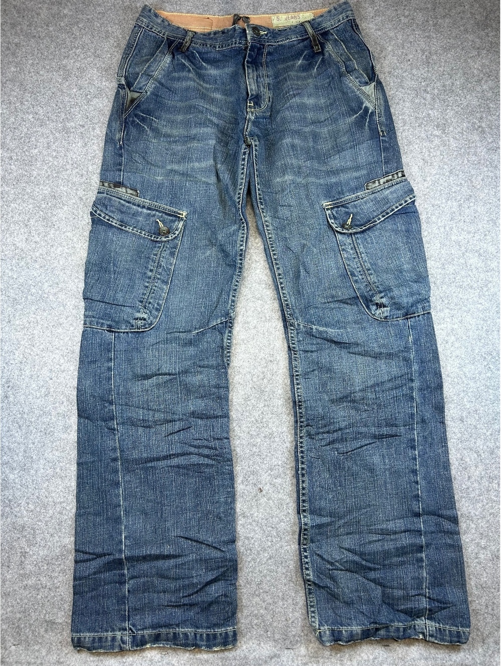 Y2K Sfera Cargo Denim Jeans Women 32x33 Relaxed Fit Casual Style Baggy Punk